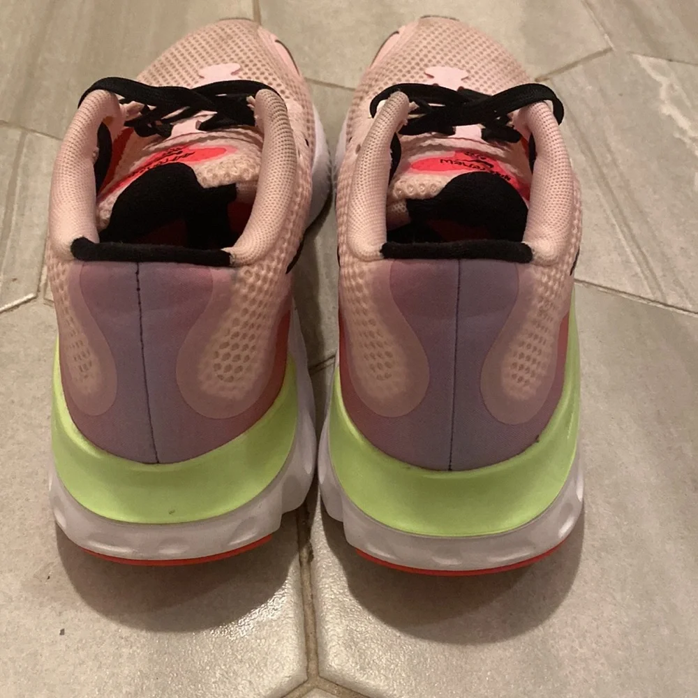 Nike Renew Women's Running Shoes - Pink and Neon Green Yellow - Picture 8 of 12